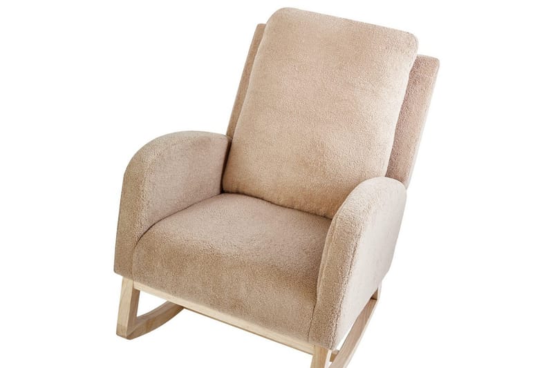 Alsta Fåtölj i Boucle med Träunderrede - Kamelbeige - Möbler - Vardagsrum - Stolar & sittmöbler - Snurrstolar & gungstolar