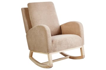 Alsta Fåtölj i Boucle med Träunderrede - Kamelbeige - Möbler - Vardagsrum - Stolar & sittmöbler - Snurrstolar & gungstolar