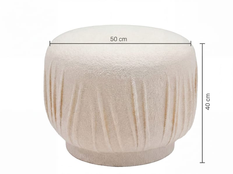 Älven Rund sittpuff 50 cm i tyg - ljus kräm - Möbler - Vardagsrum - Stolar & sittmöbler - Sittpuff