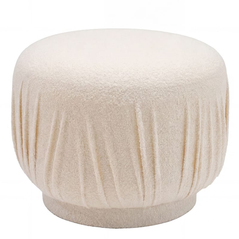 Älven Rund sittpuff 50 cm i tyg - ljus kräm - Möbler - Vardagsrum - Stolar & sittmöbler - Sittpuff