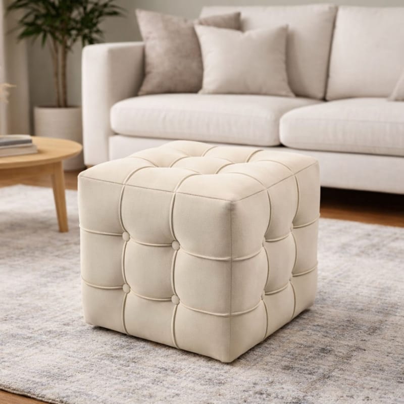 Ameias Sittpuff 42 cm - Cream - Möbler - Vardagsrum - Stolar & sittmöbler - Sittpuff
