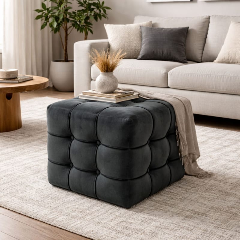 Ameias Sittpuff 42 cm - Grå - Möbler - Vardagsrum - Stolar & sittmöbler - Sittpuff