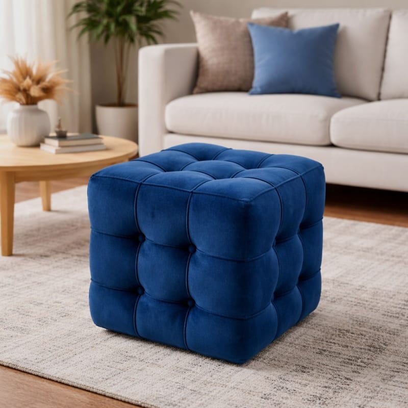 Ameias Sittpuff 42 cm - Marinblå - Möbler - Vardagsrum - Stolar & sittmöbler - Sittpuff