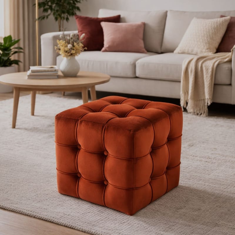 Ameias Sittpuff 42 cm - Orange - Möbler - Vardagsrum - Stolar & sittmöbler - Sittpuff