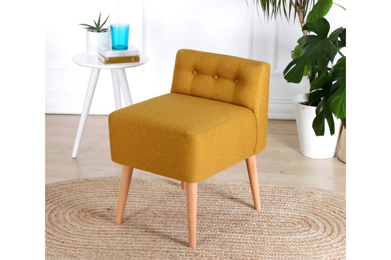 Anaro Sittpuff 43 cm Rektangulär - Gul - Möbler - Vardagsrum - Stolar & sittmöbler - Sittpuff