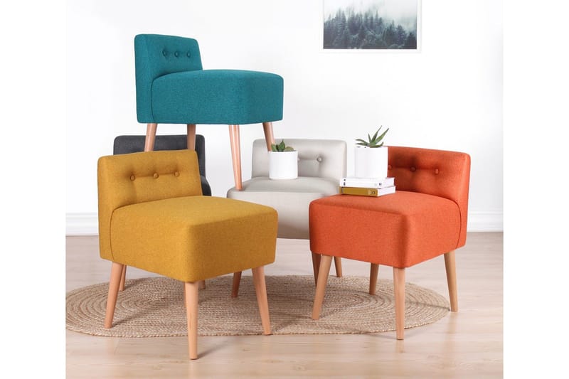 Anaro Sittpuff 43 cm Rektangulär - Orange - Möbler - Vardagsrum - Stolar & sittmöbler - Sittpuff