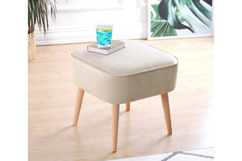 Anaro Sittpuff 45 cm Rektangulär - Beige - Möbler - Vardagsrum - Stolar & sittmöbler - Sittpuff