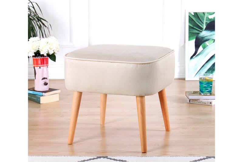 Anaro Sittpuff 45 cm Rektangulär - Beige - Möbler - Vardagsrum - Stolar & sittmöbler - Sittpuff