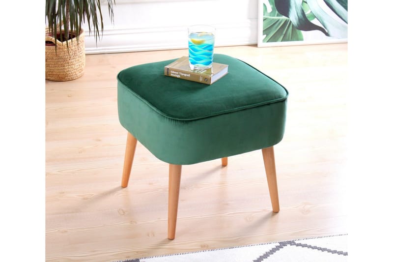 Anaro Sittpuff 45 cm Rektangulär - Grön - Möbler - Vardagsrum - Stolar & sittmöbler - Sittpuff