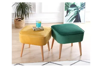 Anaro Sittpuff 45 cm Rektangulär - Grön - Möbler - Vardagsrum - Stolar & sittmöbler - Sittpuff