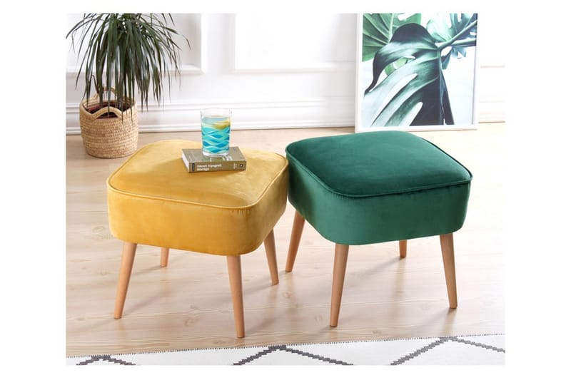 Anaro Sittpuff 45 cm Rektangulär - Grön - Möbler - Vardagsrum - Stolar & sittmöbler - Sittpuff