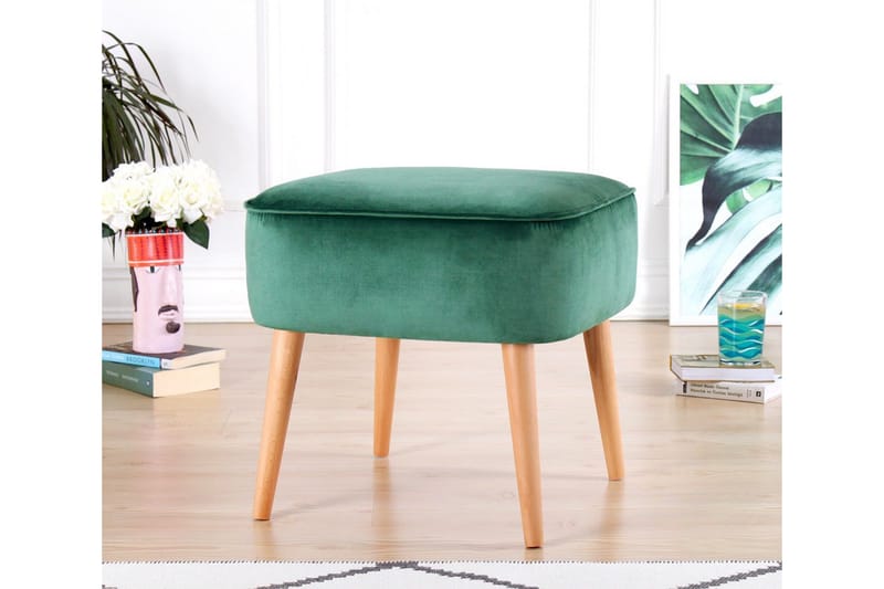 Anaro Sittpuff 45 cm Rektangulär - Grön - Möbler - Vardagsrum - Stolar & sittmöbler - Sittpuff