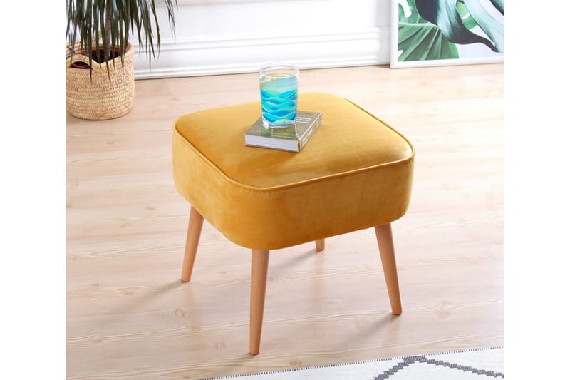 Anaro Sittpuff 45 cm Rektangulär - Gul - Möbler - Vardagsrum - Stolar & sittmöbler - Sittpuff
