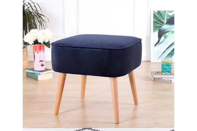 Anaro Sittpuff 45 cm Rektangulär - Marinblå - Möbler - Vardagsrum - Stolar & sittmöbler - Sittpuff