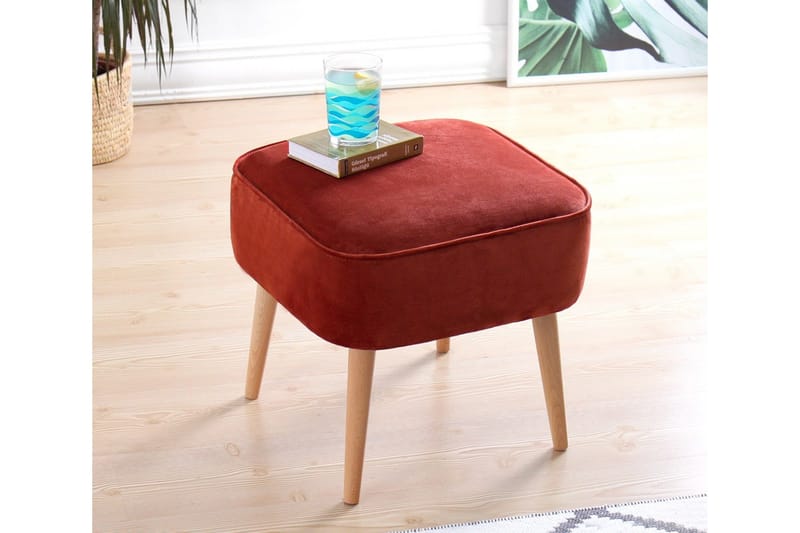 Anaro Sittpuff 45 cm Rektangulär - Röd - Möbler - Vardagsrum - Stolar & sittmöbler - Sittpuff