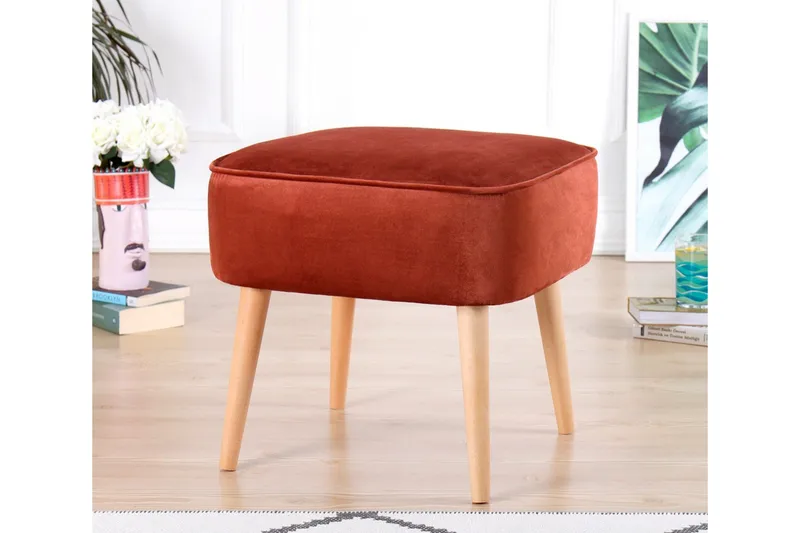 Anaro Sittpuff 45 cm Rektangulär - Röd - Möbler - Vardagsrum - Stolar & sittmöbler - Sittpuff