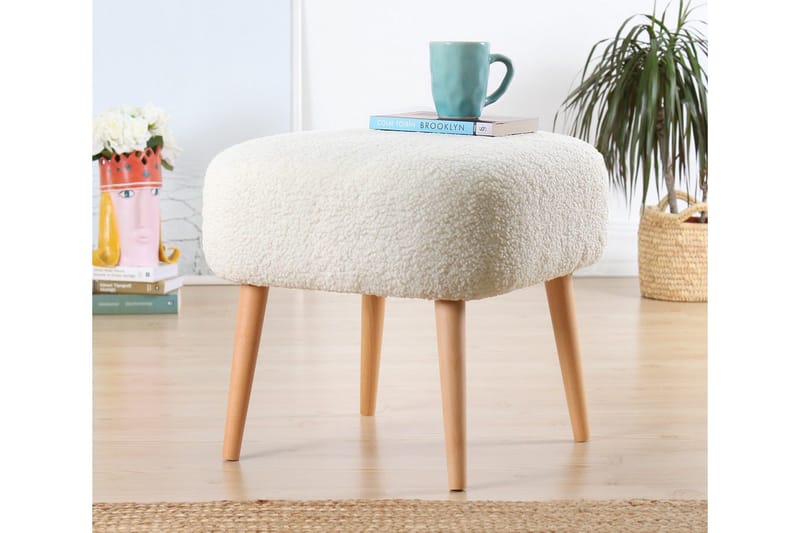 Anaro Sittpuff 45 cm Rektangulär - Vit - Möbler - Vardagsrum - Stolar & sittmöbler - Sittpuff