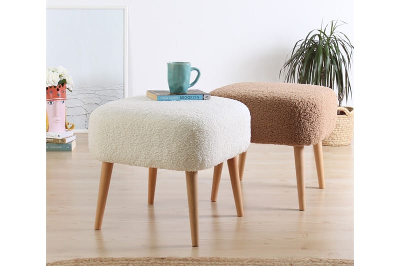 Anaro Sittpuff 45 cm Rektangulär - Vit - Möbler - Vardagsrum - Stolar & sittmöbler - Sittpuff