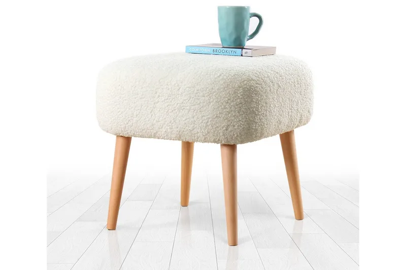Anaro Sittpuff 45 cm Rektangulär, Vit