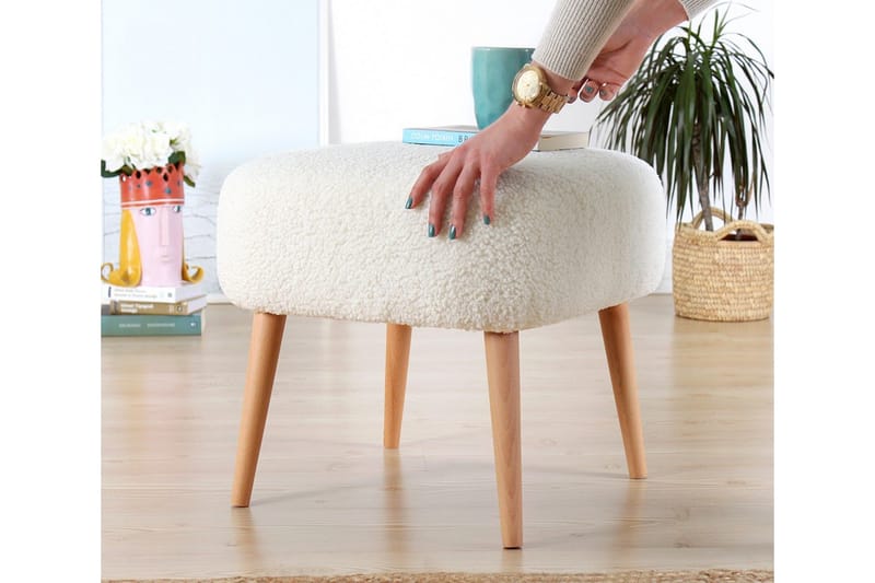 Anaro Sittpuff 45 cm Rektangulär - Vit - Möbler - Vardagsrum - Stolar & sittmöbler - Sittpuff