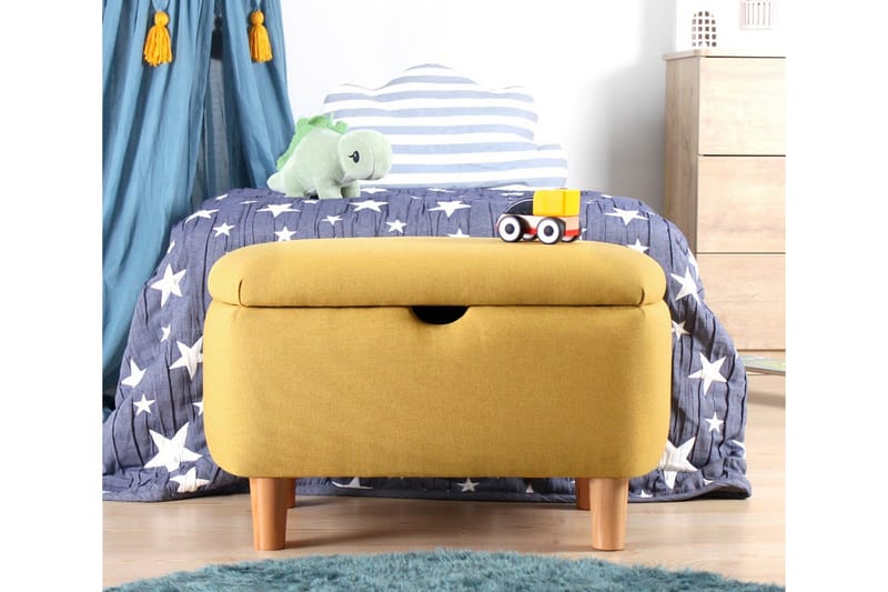 Anaro Sittpuff 61 cm Rektangulär - Gul - Möbler - Vardagsrum - Stolar & sittmöbler - Sittpuff