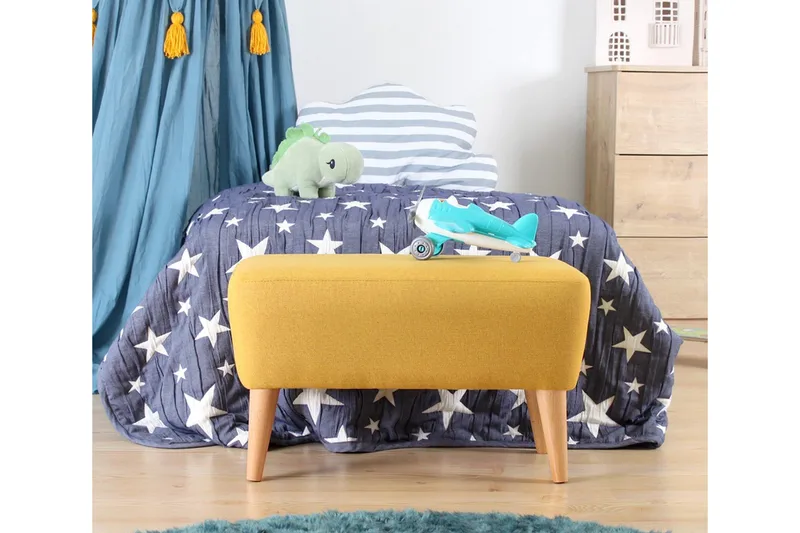 Anaro Sittpuff 61 cm Rektangulär - Gul - Möbler - Vardagsrum - Stolar & sittmöbler - Sittpuff