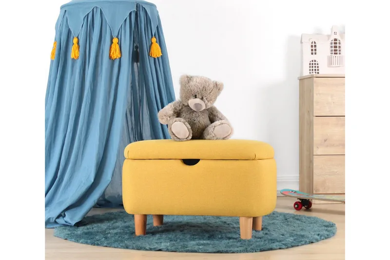 Anaro Sittpuff 61 cm Rektangulär - Gul - Möbler - Vardagsrum - Stolar & sittmöbler - Sittpuff