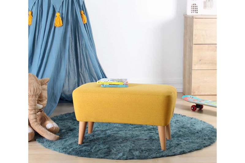 Anaro Sittpuff 61 cm Rektangulär - Gul - Möbler - Vardagsrum - Stolar & sittmöbler - Sittpuff