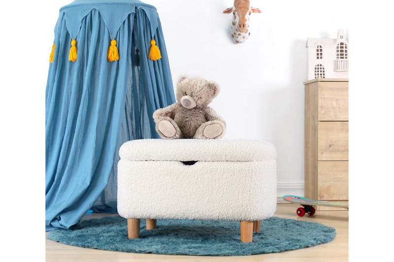 Anaro Sittpuff 61 cm Rektangulär - Vit - Möbler - Vardagsrum - Stolar & sittmöbler - Sittpuff