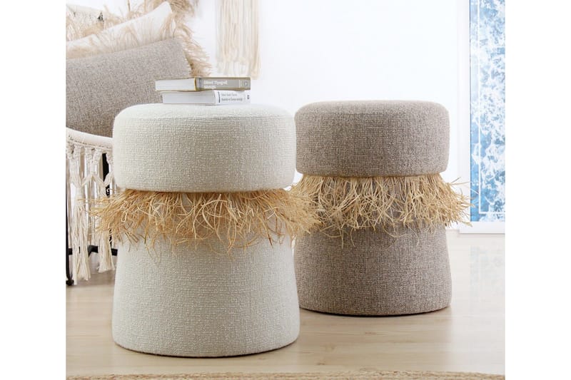 Anaro Sittpuff Rund - Beige - Möbler - Vardagsrum - Stolar & sittmöbler - Sittpuff