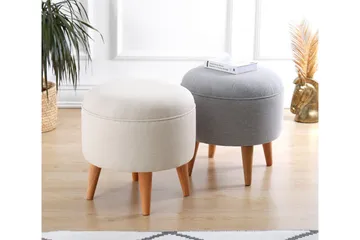 Anaro Sittpuff Rund - Beige - Möbler - Vardagsrum - Stolar & sittmöbler - Sittpuff