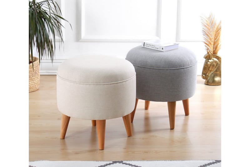 Anaro Sittpuff Rund - Beige - Möbler - Vardagsrum - Stolar & sittmöbler - Sittpuff