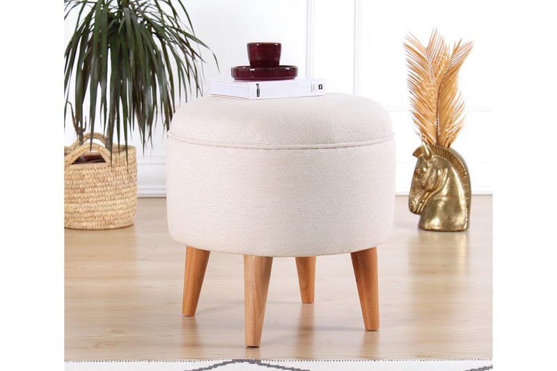 Anaro Sittpuff Rund - Beige - Möbler - Vardagsrum - Stolar & sittmöbler - Sittpuff