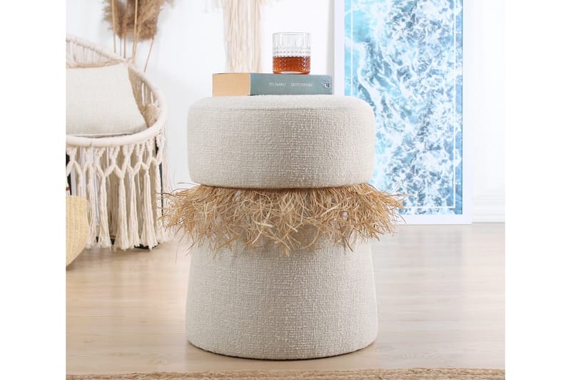 Anaro Sittpuff Rund - Beige - Möbler - Vardagsrum - Stolar & sittmöbler - Sittpuff