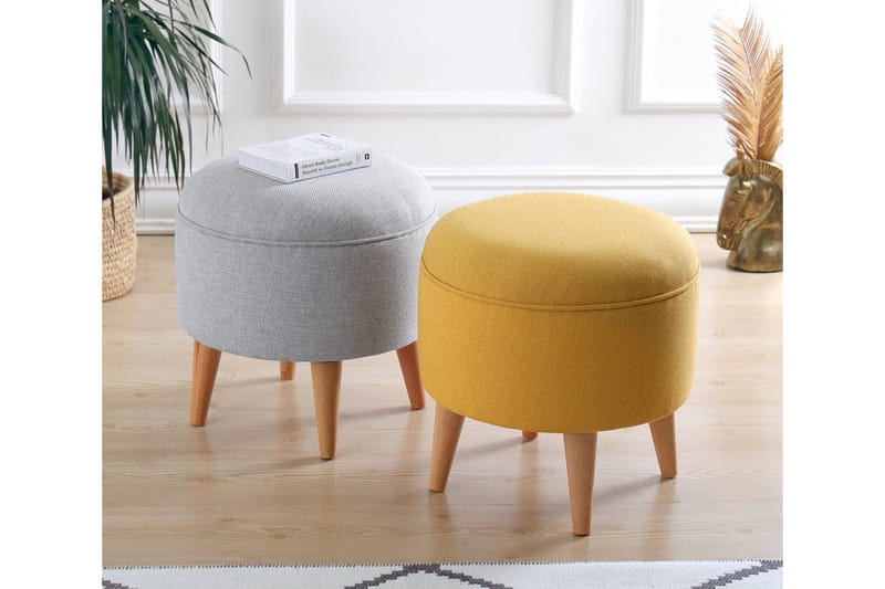 Anaro Sittpuff Rund - Grå - Möbler - Vardagsrum - Stolar & sittmöbler - Sittpuff