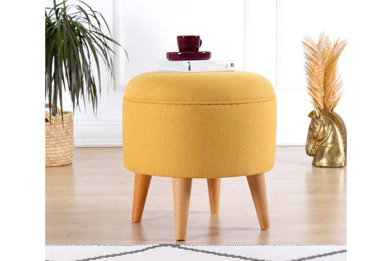 Anaro Sittpuff Rund - Gul - Möbler - Vardagsrum - Stolar & sittmöbler - Sittpuff