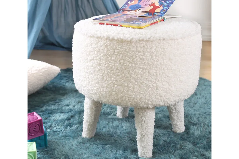 Anaro Sittpuff Rund - Vit - Möbler - Vardagsrum - Stolar & sittmöbler - Sittpuff