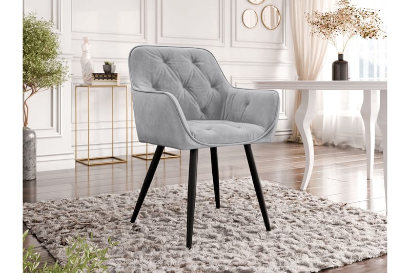 Argenta Karmstol - Ljusgrå/Svart - Möbler - Vardagsrum - Stolar & sittmöbler - Karmstolar
