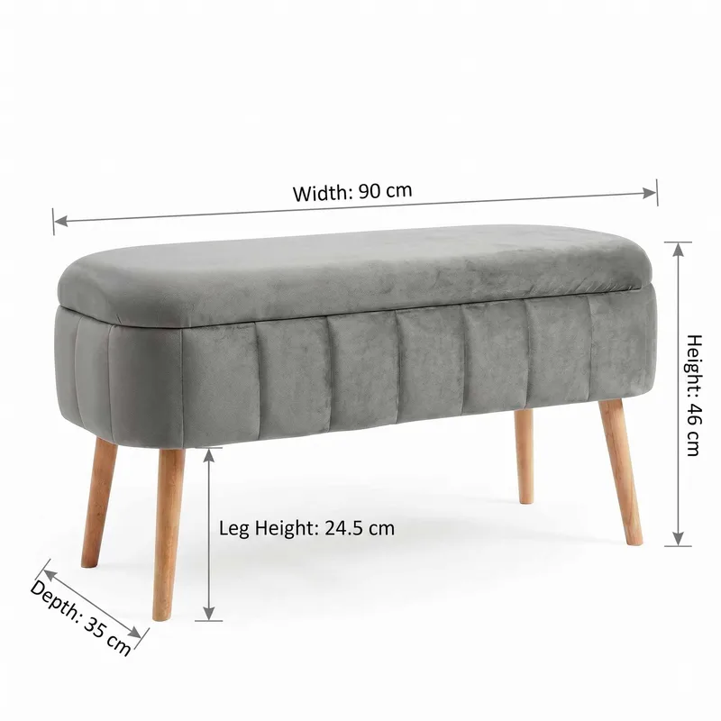 Armenia Sittpuff med förvaring 90 cm - Antracit - Möbler - Vardagsrum - Stolar & sittmöbler - Sittpuff