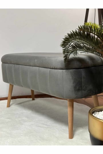 Armenia Sittpuff med förvaring 90 cm - Antracit - Möbler - Vardagsrum - Stolar & sittmöbler - Sittpuff
