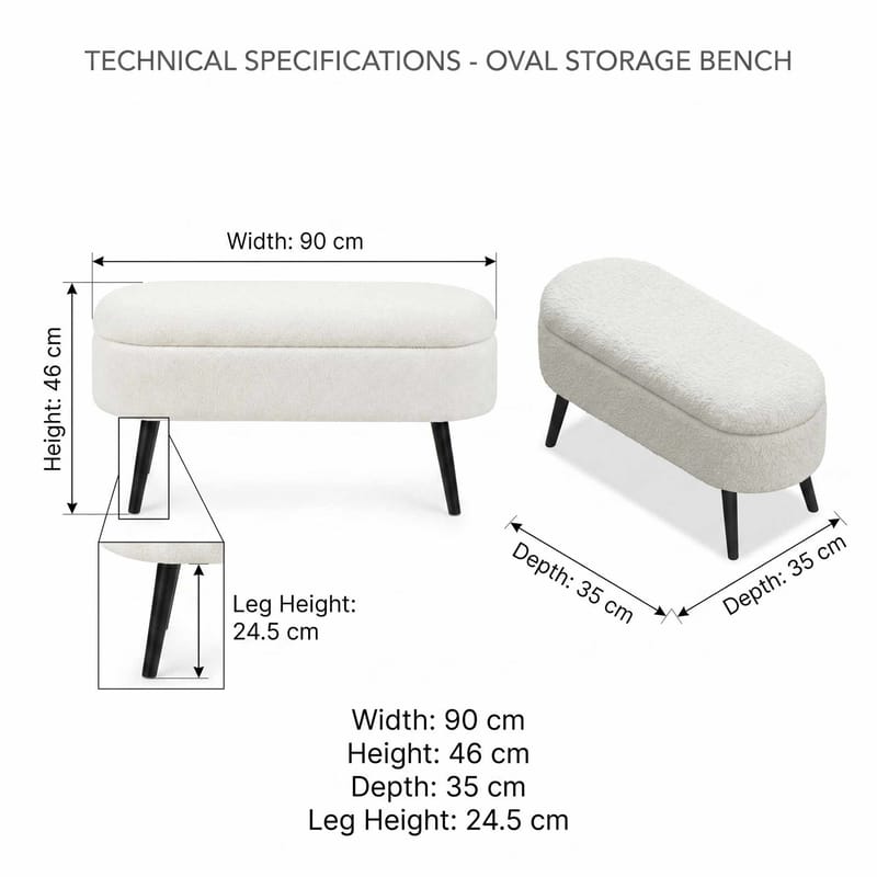 Armenia Sittpuff med förvaring 90 cm - Möbler - Vardagsrum - Stolar & sittmöbler - Sittpuff