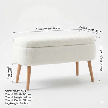 Armenia Sittpuff med förvaring 90 cm - Möbler - Vardagsrum - Stolar & sittmöbler - Sittpuff