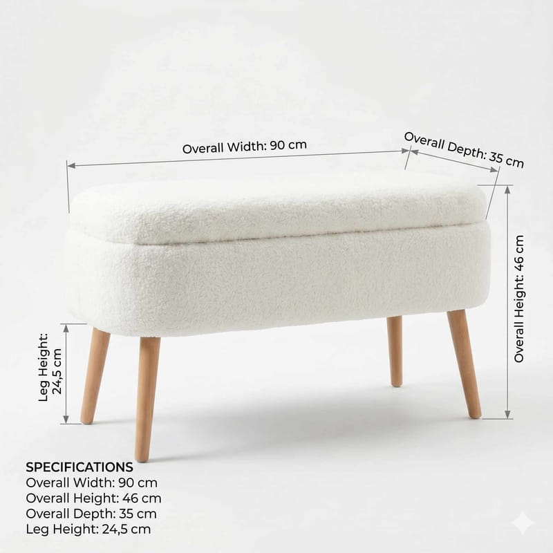 Armenia Sittpuff med förvaring 90 cm - Möbler - Vardagsrum - Stolar & sittmöbler - Sittpuff