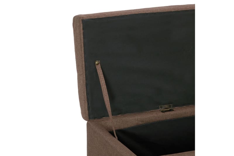Bänk med förvaringsutrymme 116 cm brun polyester - Brun - Sittbänk