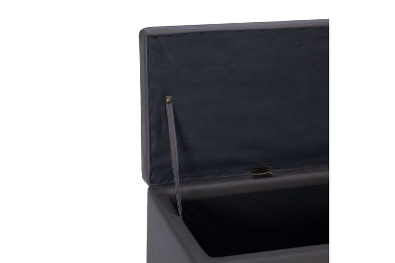 Bänk med förvaringsutrymme 116 cm grå konstläder - Grå - Sittbänk