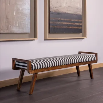 Bänk Valo 157 cm - Svart/Vit - Möbler - Vardagsrum - Stolar & sittmöbler - Sittbänk