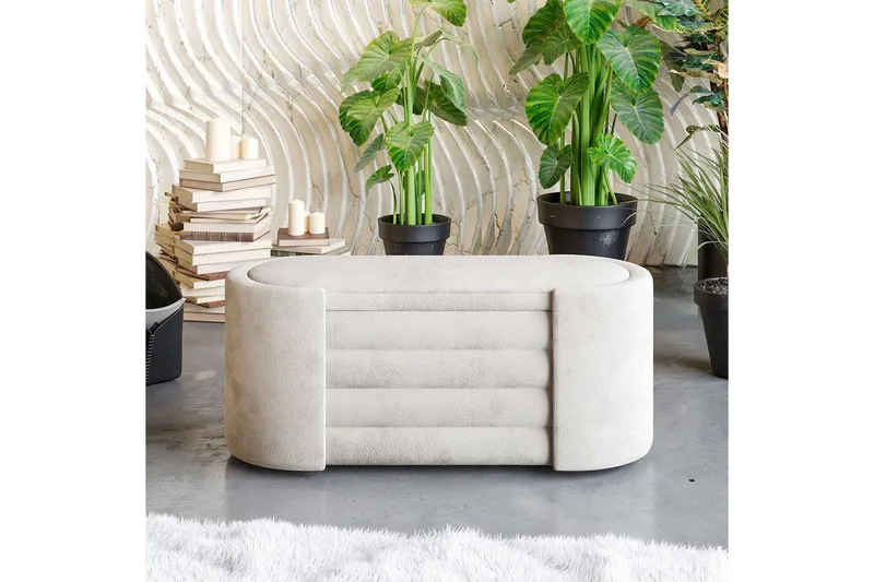 Bänk Veyaa Boxed Grädde - Cremevit - Möbler - Vardagsrum - Stolar & sittmöbler - Pallar - Fotpall