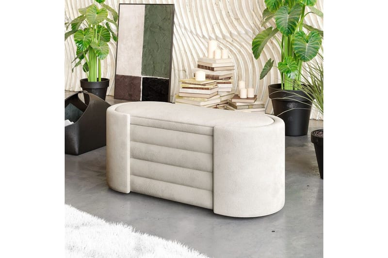 Bänk Veyaa Boxed Grädde - Cremevit - Möbler - Vardagsrum - Stolar & sittmöbler - Pallar - Fotpall