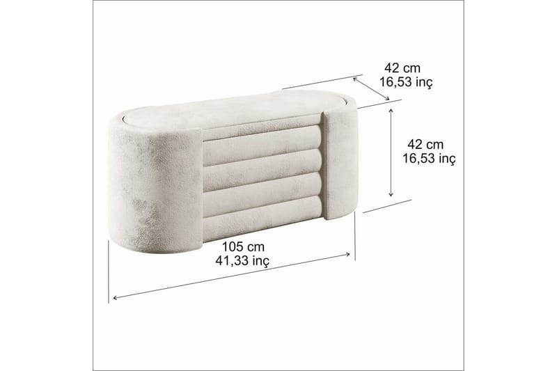 Bänk Veyaa Boxed Grädde - Cremevit - Möbler - Vardagsrum - Stolar & sittmöbler - Sittbänk