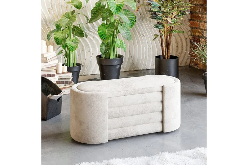 Bänk Veyaa Boxed Grädde - Cremevit - Möbler - Vardagsrum - Stolar & sittmöbler - Pallar - Fotpall